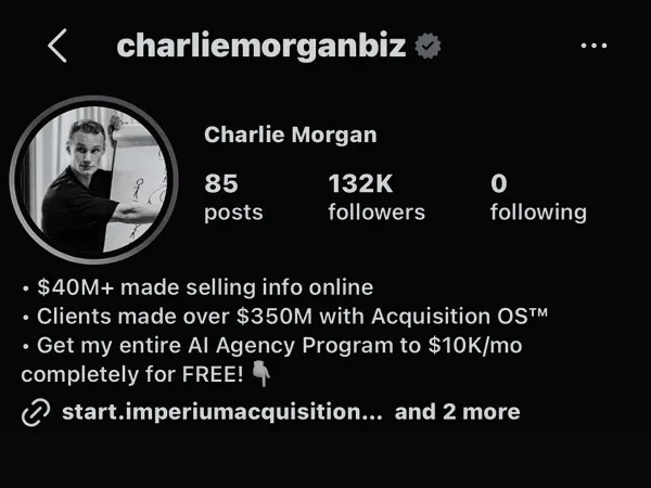 Charlie Morgan — Instagram profile
